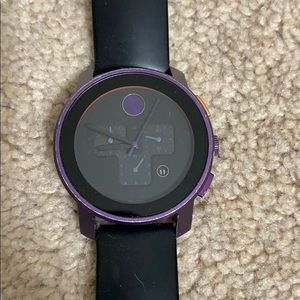 Movado Bold black watch with purple accent